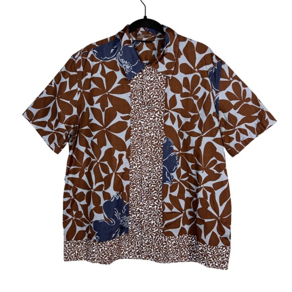 PS Paul Smith Camp Shirt Mens XL Hawaiian Floral Leaf Button Down Cotton Euro
